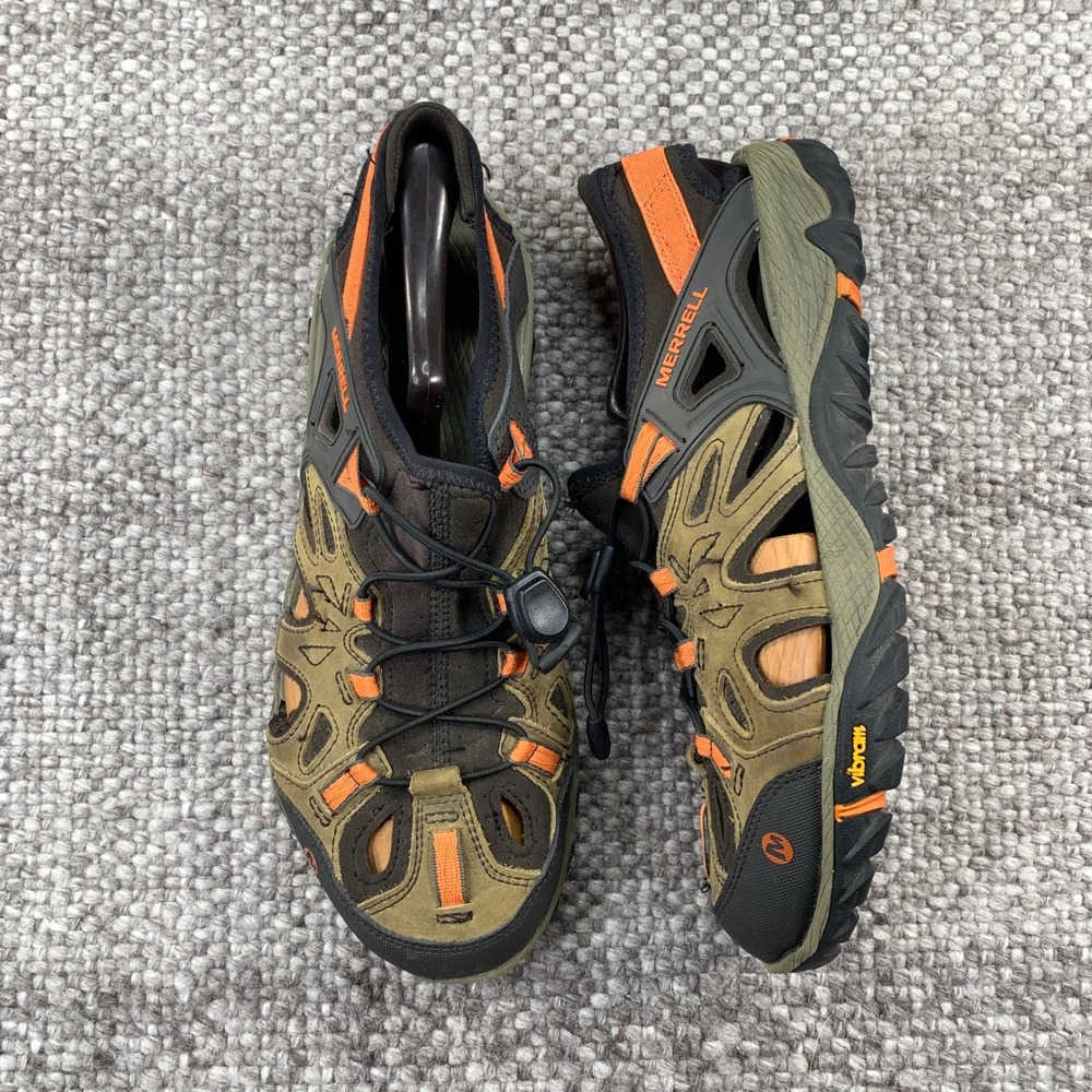 Merrell All Out Blaze Sieve Mens 9.5 Brown Orange Hiking Water Shoes J32835